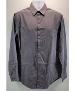 D) Calvin Klein Men Slim Fit Cotton Gray Striped Dress Shirt 16  34/35 - $9.89