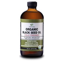 Organic Black Seed Oil - USDA Certified, Cold Pressed Glass Bottle 16oz - Over 1 - £63.14 GBP