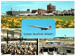 London Heathrow Airways British Air Vintage Multi-view Postcard - £7.74 GBP