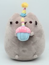 Gund Pusheen The Cat Plush Gray Birthday Cupcake 10.5” Snackables Plush *CLEAN* - £13.71 GBP