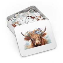 Jigsaw Puzzle in Tin, Highland Cow, Personalised/Non-Personalised, awd-357 (30,  - £28.22 GBP+