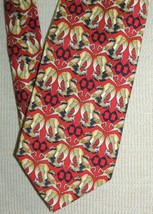 Robert Daniel Neck Tie/Necktie Silk red winged seahorse hippocampus 56&quot;x... - $9.89