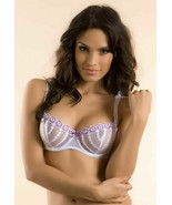 NIB Simone Perele Prelude Bra 32D White w/Mauve Woman&#39;s Sexy Underwire NWT - $76.50 CAD