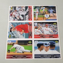 2005 Upper Deck Baseball Card Sheet of 6 Derek Jeter Jeff Bagwell Jim Thome VTG - $9.88