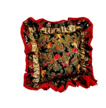Christmas Pillow, Christmas Cotton, Ruffle Pillow, Quilted Pillow 18x18&#39;&#39; - $59.00