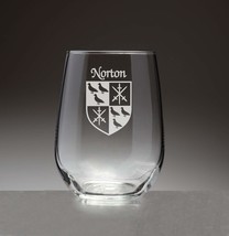 Norton Irish Coat of Arms Stemless Wine Glasses (Sand Etched) - £54.23 GBP
