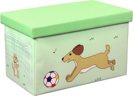 Otto &amp; Ben Folding Storage Ottoman Chest with Foam Cushion Seat, Dog and Ball - £34.36 GBP