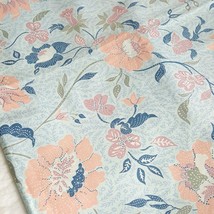 2.252.25yds Vtg Kravet Fabrics Aqua Blue Floral Cottage Upholstery Cotton - 56&quot;x - £57.41 GBP