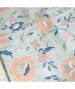 2.25yds Vtg Kravet Fabrics Aqua Blue Floral Cottage Upholstery Cotton - ... - $70.00