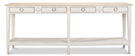 French Modern Coastal Solid Wood 7&#39; Long Buffet Server Console Table Narrow - £2,069.55 GBP