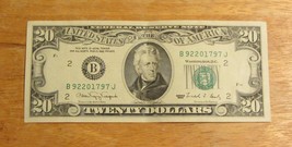$20 Twenty Dollar Bill 1990 Federal Reserve Note Chicago B92201797J - £27.96 GBP