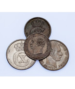 Lot of 4 Denmark Coins 10 Ore + 25 Ore 1905 - 1921 VF - AU Condition - $1,185.26 MXN