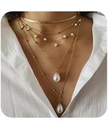 5 Tier Gold Punk Chain Layered Necklace  - £19.18 GBP