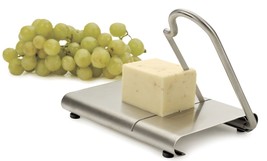 Sleek Stainless Steel Cheese Slicer Cutter Serving Board &amp; 4&quot; Blade Gift - £21.66 GBP