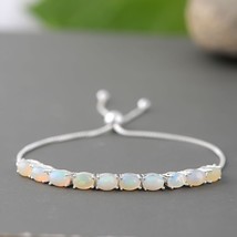 Naural 925 Sterling Silver  opal bolo chain  bracelet, Best Birthday gift - £50.89 GBP