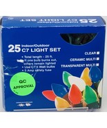 Vickerman 25 Light Multi-Colored Ceramic C7 Christmas Light~Green Wire~D... - $347.64 MXN