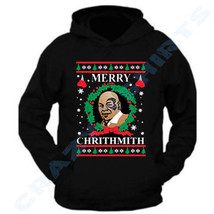 Mike Tyson Ugly Christmas Sweater Vacation Santa Funny Women&#39;s Mens Hoodie Black - $25.54