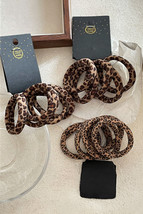 Coffee 5pcs Leopard Elastic Hair Tie Set - $53.24 MXN