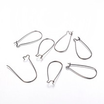 10 Kidney Earring Wires Black Gunmetal Ear Wires Dangle Earwires Long Fi... - $4.46