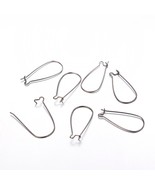 10 Kidney Earring Wires Black Gunmetal Ear Wires Dangle Earwires Long Fi... - $6.11 CAD