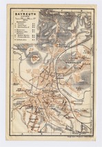 1925 Original Vintage Map Of Bayreuth Bavaria Bayern / Germany - £15.22 GBP