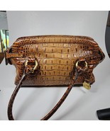 Brahmin Croc shoulder bag Leather Brown toasted almond dust bag - $119.71 CAD