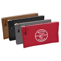 Klein Tools 5141 Canvas Zipper Tool Bag 12.5x7x4.25 Red Gray Black Brown 4pack - £21.74 GBP