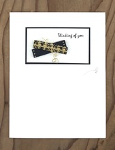 Thinking of You Gold and Black Scrolls Greeting Card - $7.50