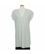 EILEEN FISHER Mist Green Linen Diagonal Rib Surplice Long Tunic Sweater ... - $149.78 CAD