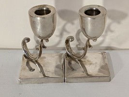 MCM Pair P Lopez G Mexican Sterling Silver 925 Candle Holders Sticks 4.5... - £369.70 GBP