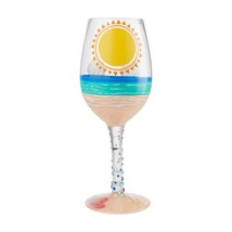 Lolita Wine Glass Sun on the Beach 15 o.z. 9" High Gift Boxed w Recipe Summer image 2