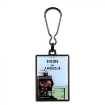 Tintin metal keyring bookcover Tintin in America Moulinsart New - £12.78 GBP