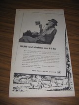 1948 Print Ad Bell Telephone System Farmer Talks on Phone - £10.70 GBP