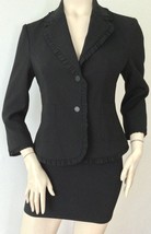 IVANKA TRUMP Black Ruffle Trim Blazer/Jacket (Size 4) - $39.95