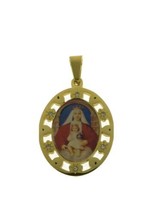 Stainless steel Catholic Medal Virgin Mary Coromoto Venezuela Pendant Ne... - $12.75