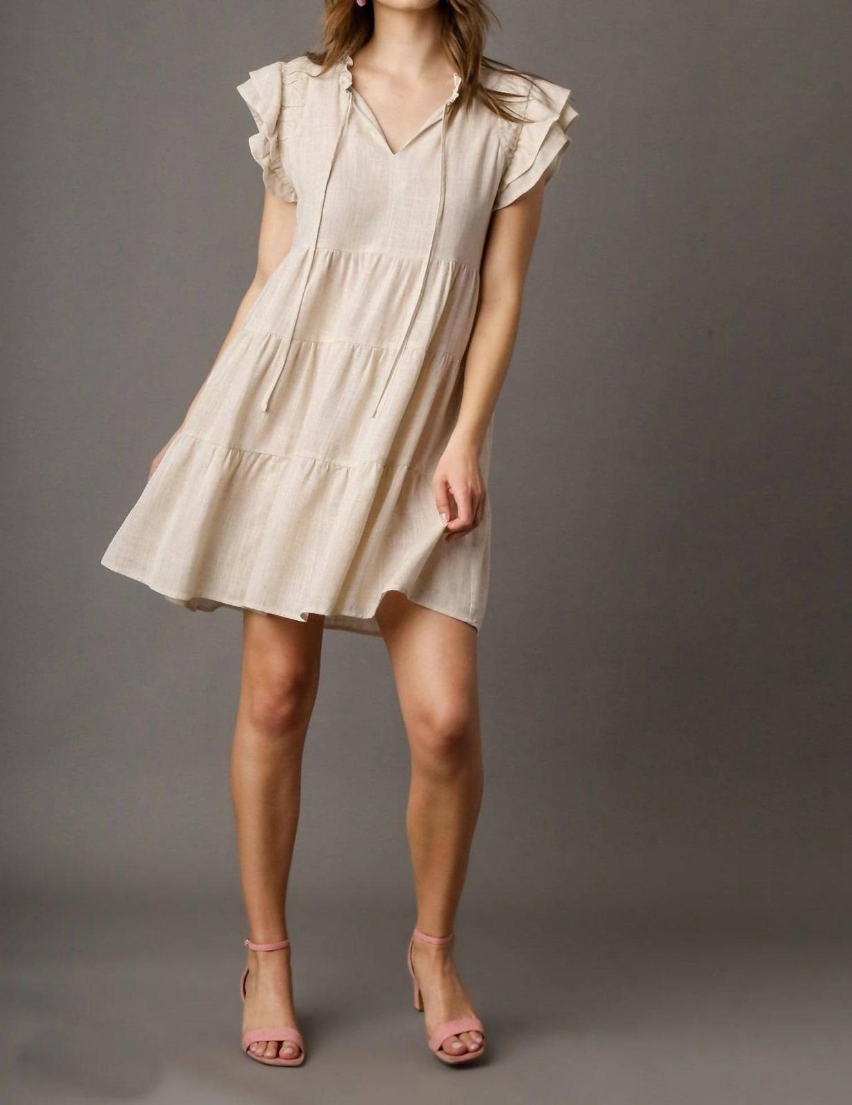 Umgee Linen A-Line Mini Dress Size L - $50.49