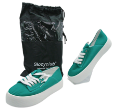 NEW Slocyclub Chunky Sneakers Aqua Blue Green Teal Lace Up Size 39 US 9 ... - £22.57 GBP