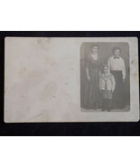 ANTIQUE PHOTO POST CARD 3.5”x 5.5” 2 Stately Women Standing w/ Young Boy - £5.15 GBP
