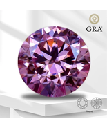 Pink Round Cut VVS1 Moissanite Stone Loose Gemstone with Certificate Chr... - $207.23 CAD