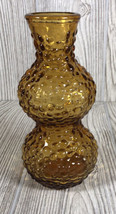 Vintage Rossini Italian Amber Glass Bubble Hourglass Vase Bottle 7.5&quot; EUC - PROP - £36.60 GBP