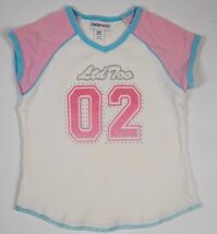 LIMITED TOO GIRLS SIZE SMALL XS WHITE PINK GLITERRY TOP SHIRT  - $7.91