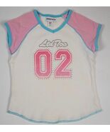 LIMITED TOO GIRLS SIZE SMALL XS WHITE PINK GLITERRY TOP SHIRT  - $7.91
