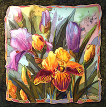 Heirloom Iris by Nancey Cawdrey Art Deco Floral Flowers Garden Open Edition - £35.03 GBP