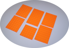 6 Used LEGO 6 x 8 - 6 x 6  - 6 x 10 Orange Plates 3036 - 3958 - 3033 - £7.95 GBP