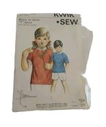 Kwik Sew 345 T Shirt Child Size 2 4 6 Vintage Sewing Pattern Unisex - $7.28 CAD