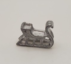 Tiny Santa&#39;s Sleigh Dollhouse Miniature Unfinished Metal 3/8&quot; Tall - £10.09 GBP