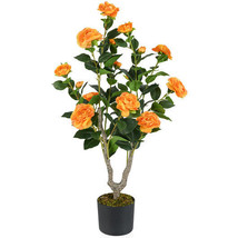 36 Inch Artificial Camellia Tree with Blooming Flower 1 Pack-Orange - Co... - $122.06 CAD