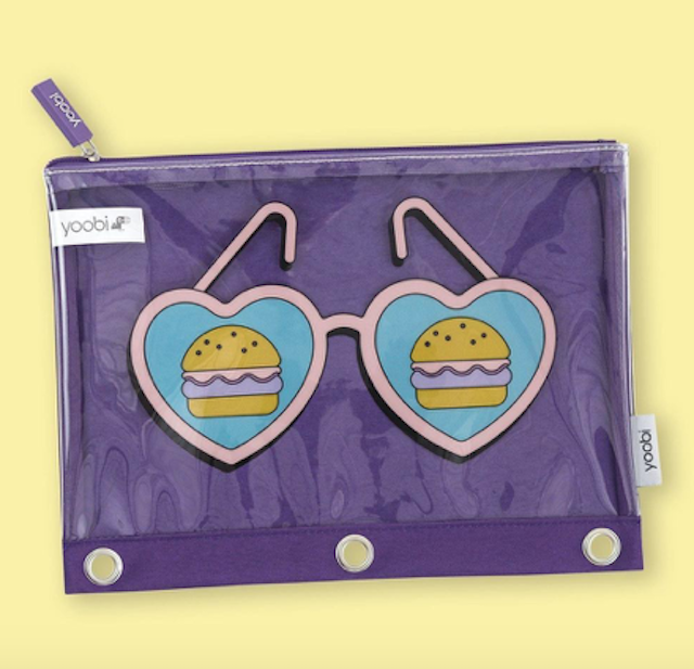 YOOBI BURGER SUNNIES SUNGLASSES ZIP PENCIL CASE PURPLE SUNGLASSES NWT - $9.89