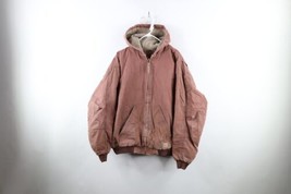 Vtg Streetwear Mens 2XL Thrashed Fleece Lined Hooded Canvas Work Jacket ... - £50.77 GBP
