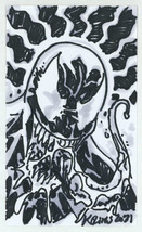 Scott Kolins Signed Original Marvel Comics Spiderman 3x5&quot; Art Sketch ~ Venom - £62.29 GBP